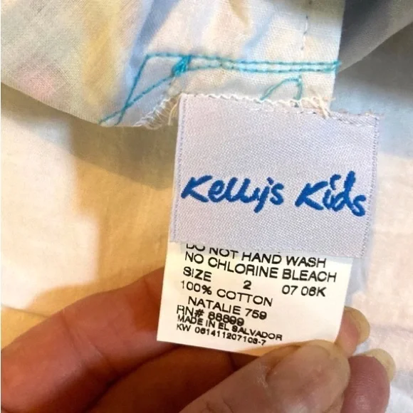 Kelly's Kids Blue and White Overall Style Dress size 2T - Picture 6 of 10
